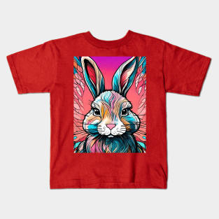 Rainbow Hare #008 Kids T-Shirt